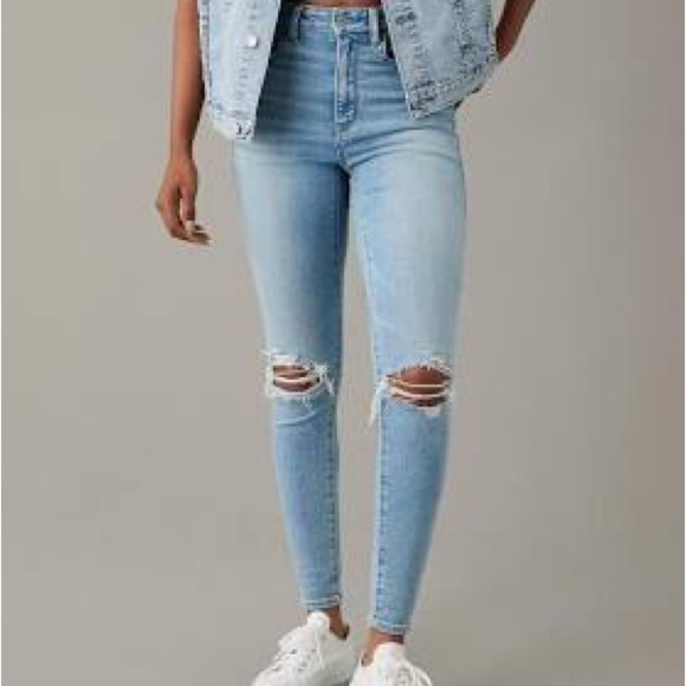 American Eagle Outfitters High Rise Women Jeans - Light Blue